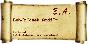 Behácsek Azár névjegykártya